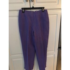 Muse Womens Purple‎ Linen Blend Cropped Pants Size 10 Casual